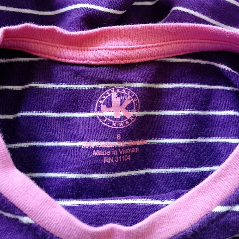 Cute glitter purple & white striped long sleeve - Picture 4 of 4